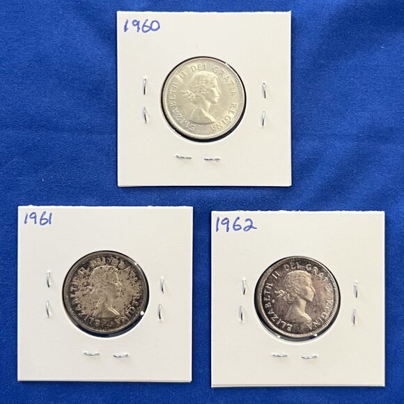 Nicely Toned Set of 9 Mint Uncirculated Silver 1960 to 1968 25¢ Canada Quarters - Picture 4 of 16
